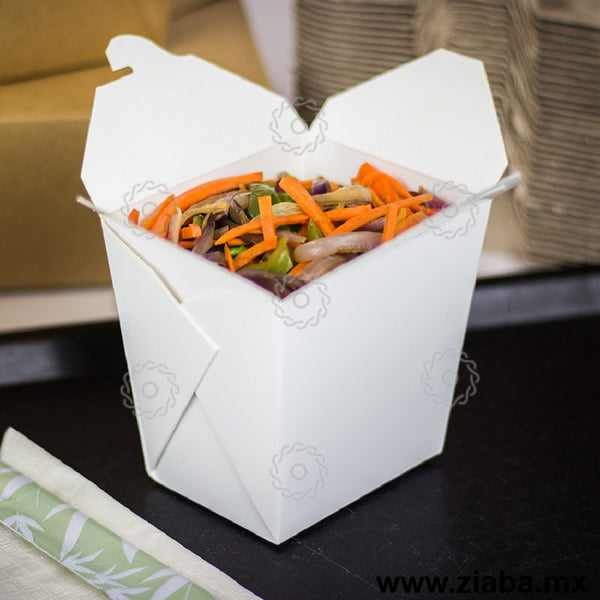 Caja de Cartón para Comida China, Blanca, 26oz - Karat - Ziaba Gourmet